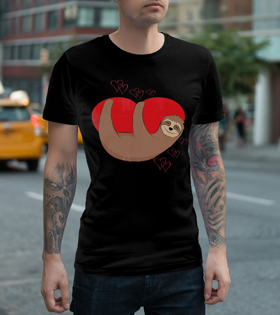 Valentines Sloth Heart T-Shirt