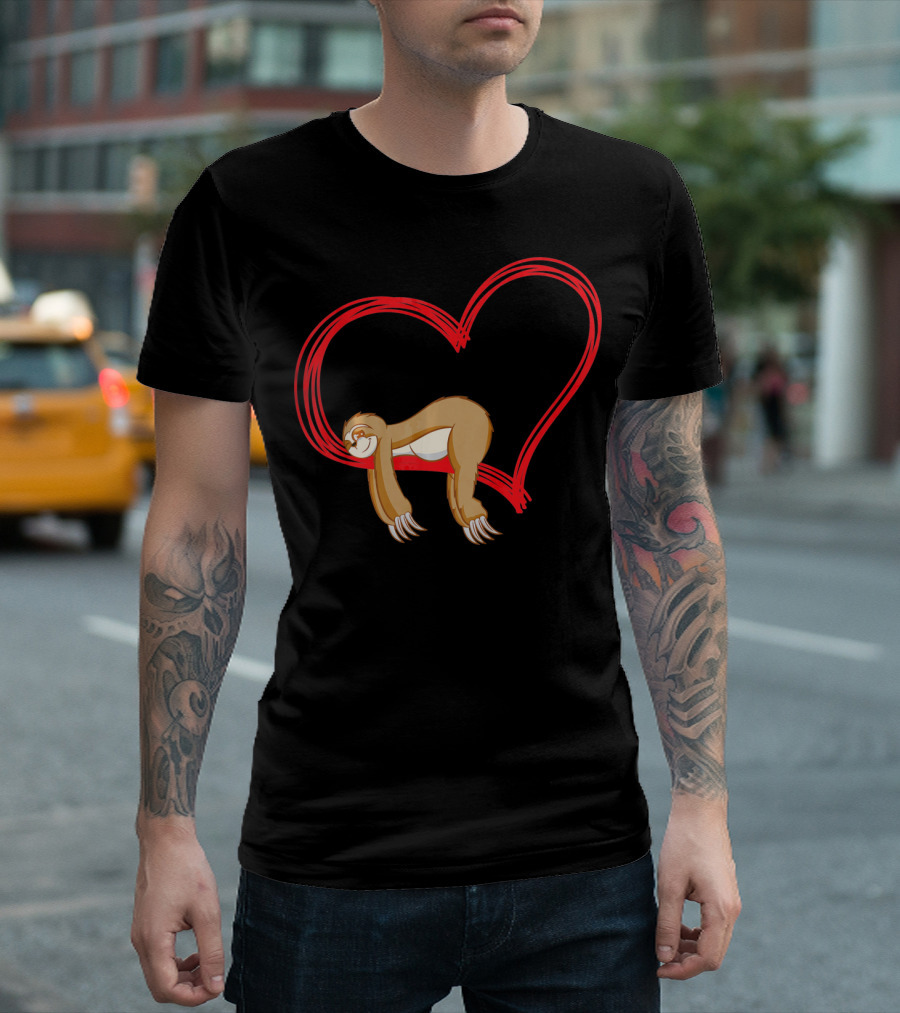 Sloth Lover Funny Sloth Heart Embrace T-Shirt