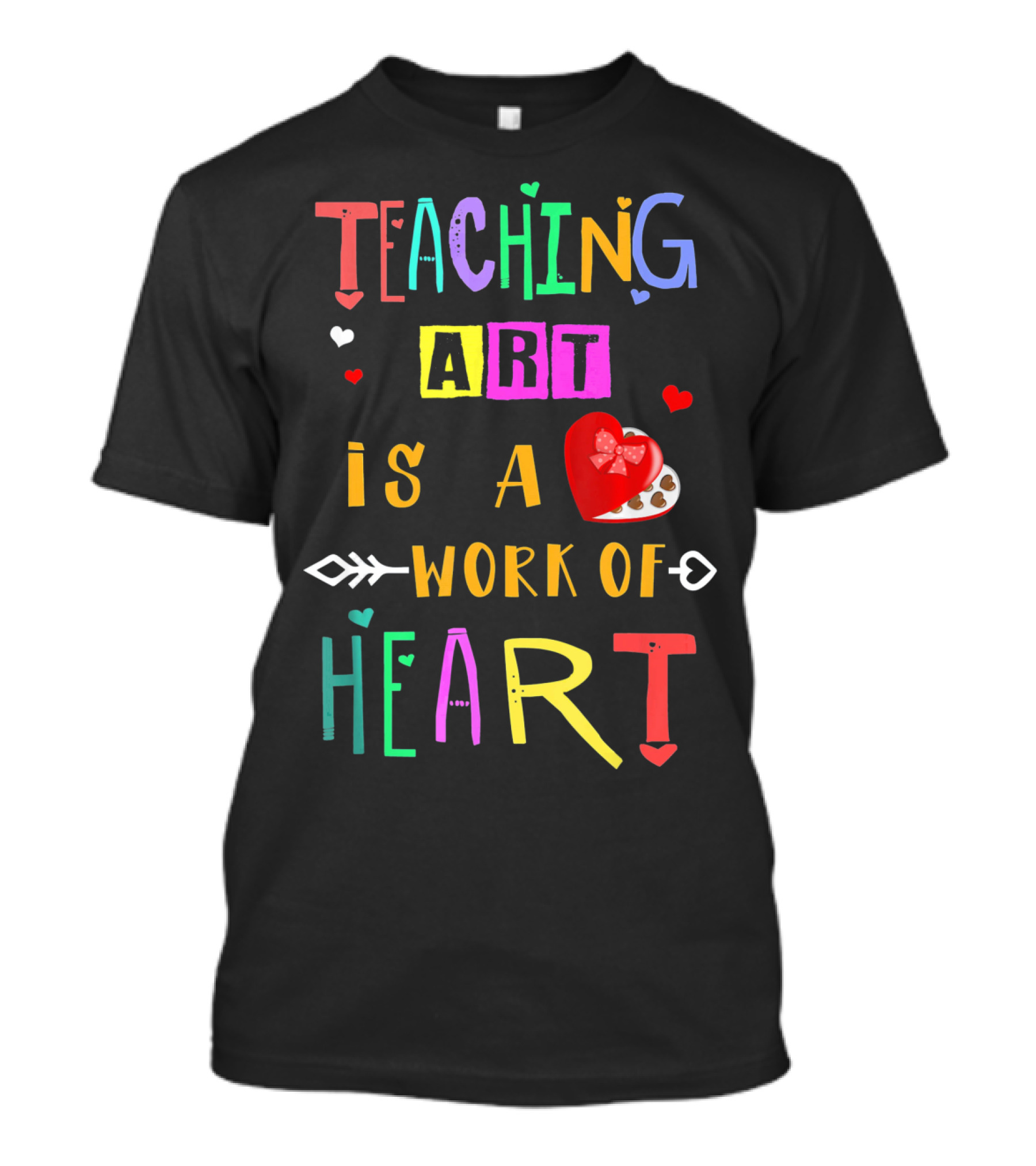 Teaching Art Is A Work Of Heart Palette Love Arrows T-Shirt