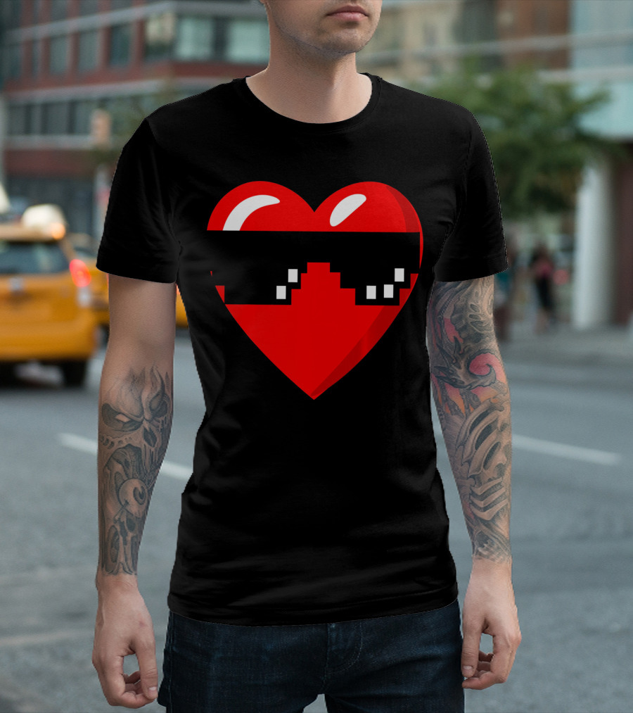 Thug Heart with Sunglasses Funny Meme Style Men Women Youth T-Shirt