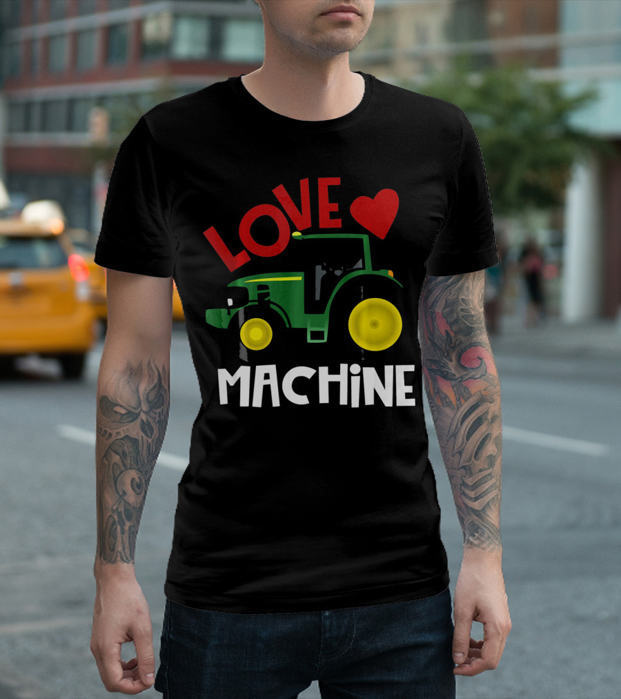Love Machine Tractor Farm Valentine T-Shirt