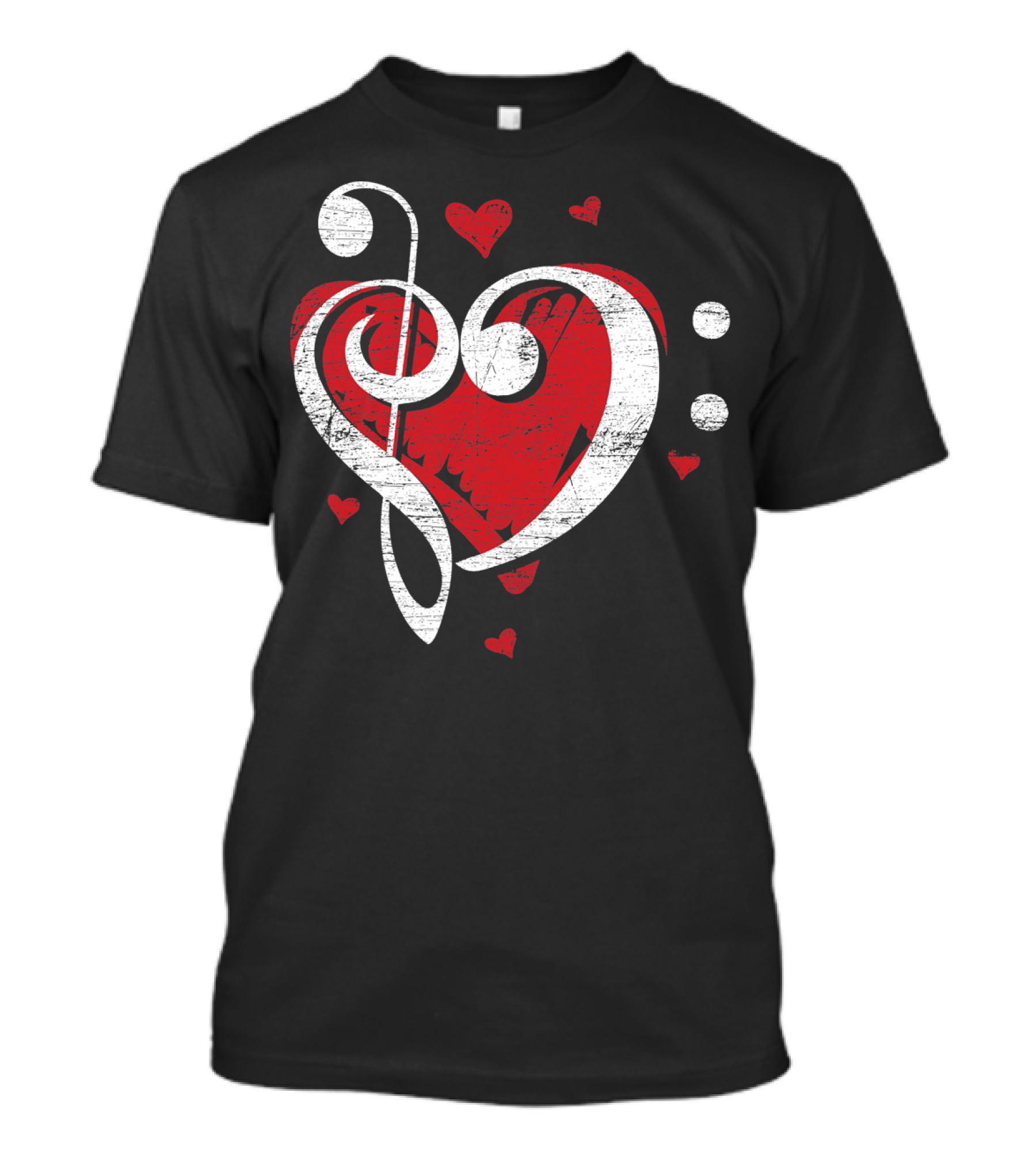 Treble Clef Heart Love Music T-Shirt