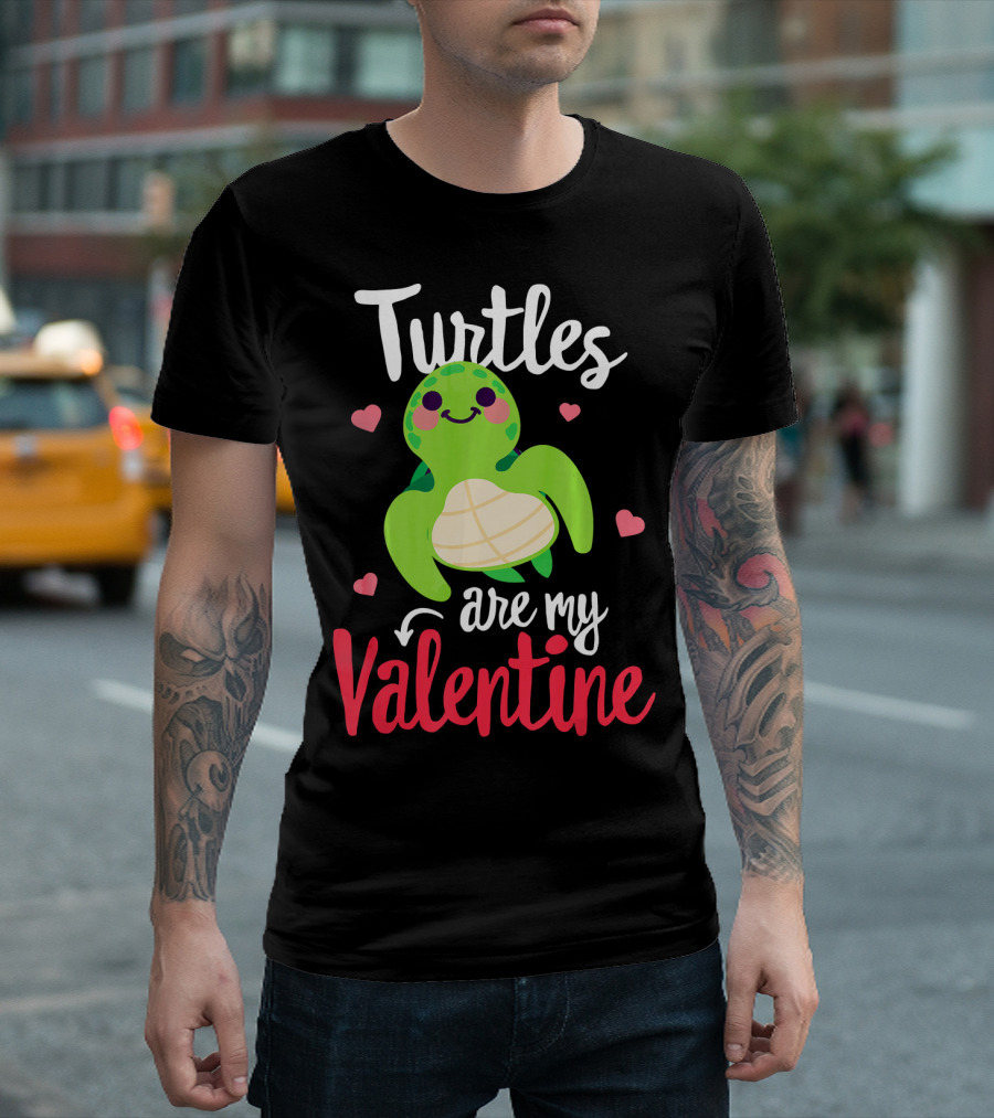 Turtles Are My Valentine with Cute Heart Accents T-Shirt