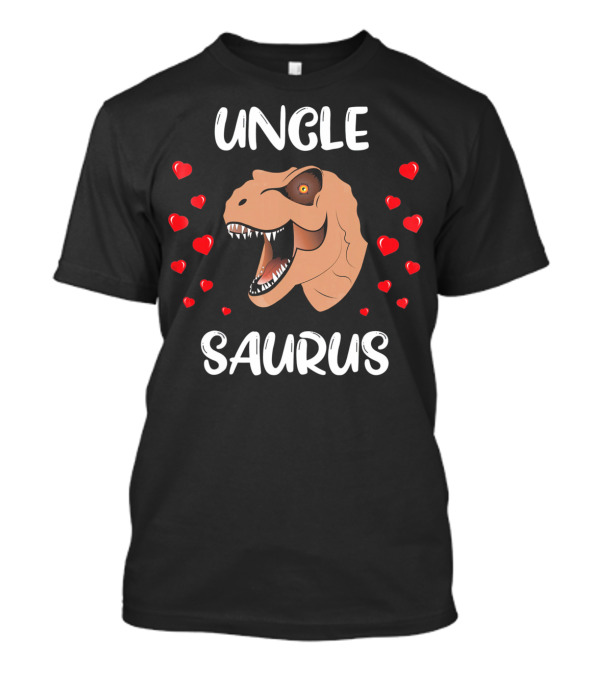 Uncle Saurus Valentine's Dinosaur With Hearts T-Shirt