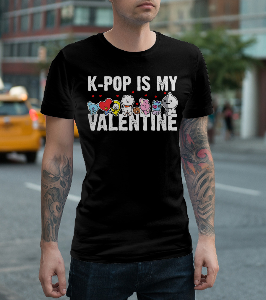 BT21 K-Pop Is My Valentine Characters T-Shirt