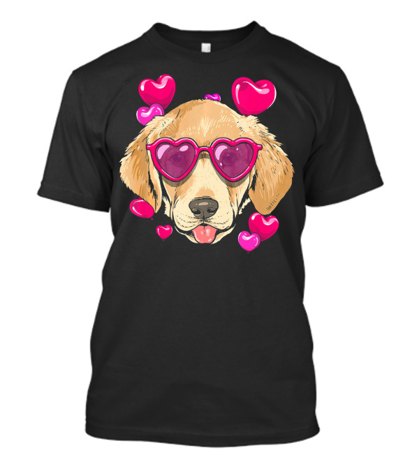 Labrador Retriever Heart Sunglasses Valentines Day Hearts T-Shirt