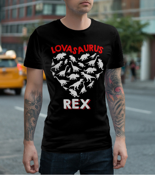 Lovasaurus Rex Dinosaur Valentine's Day Heart T-Shirt