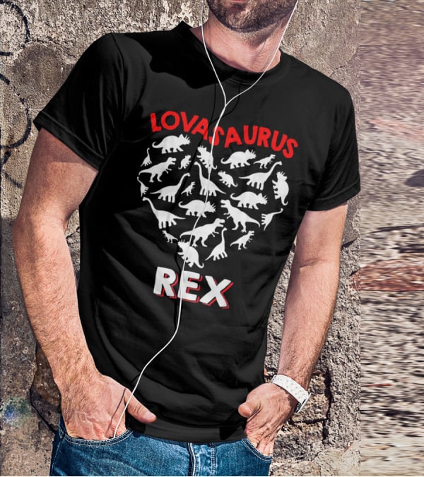 Lovasaurus Rex Dinosaur Valentine's Day Heart T-Shirt