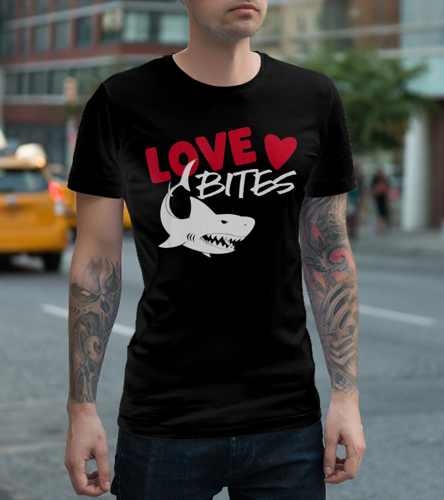 Valentines Day Shark Love Bites T-Shirt