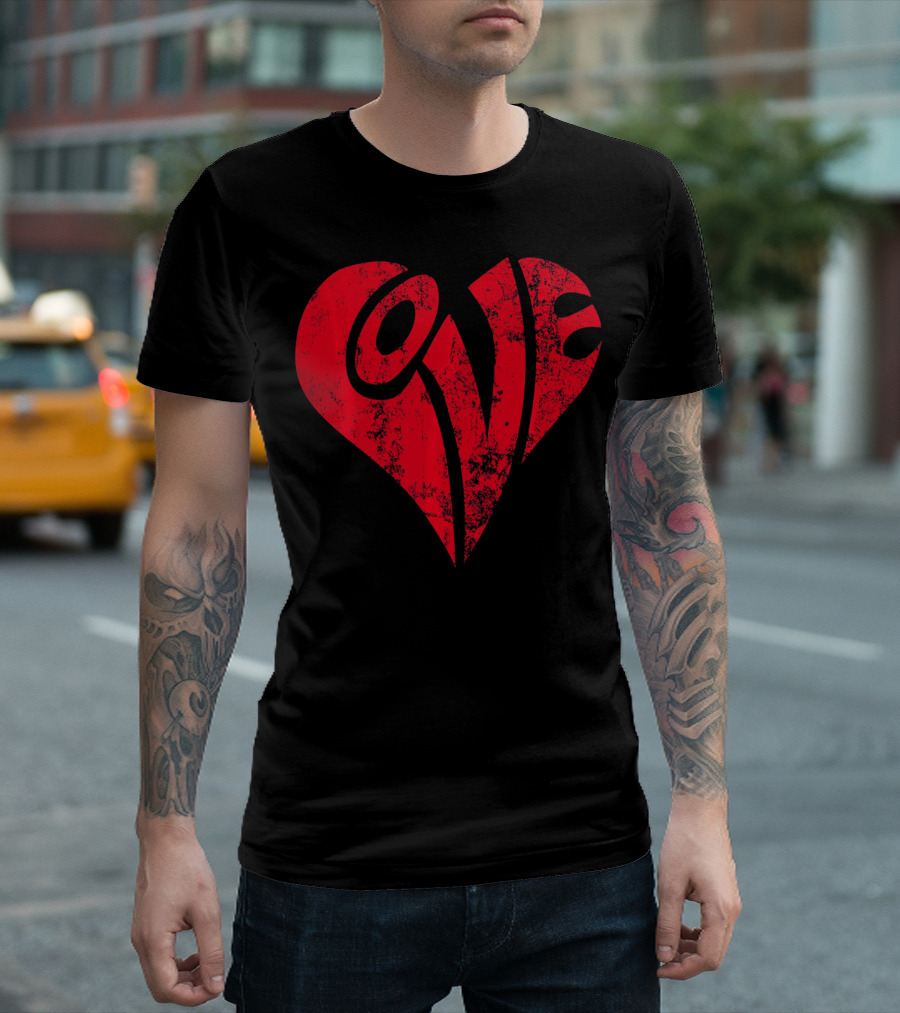 Vintage Red Love Heart T-Shirt