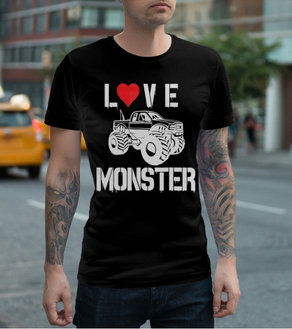LOVE Monster Truck Valentine T-Shirt
