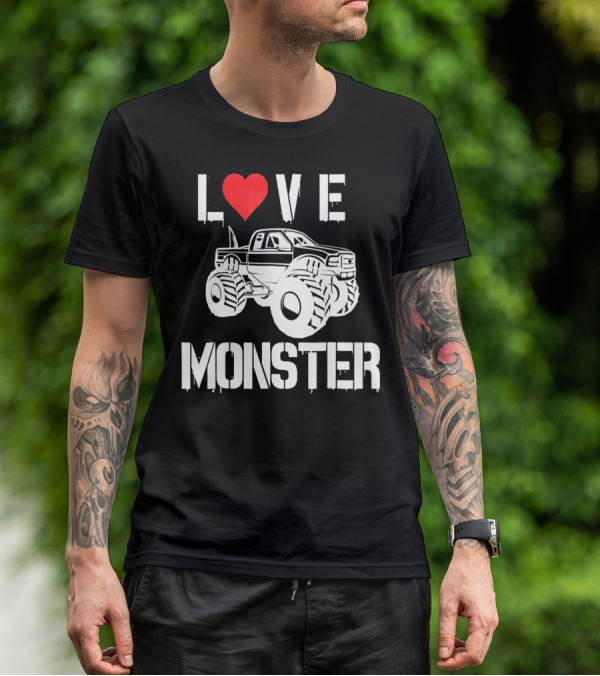 LOVE Monster Truck Valentine T-Shirt