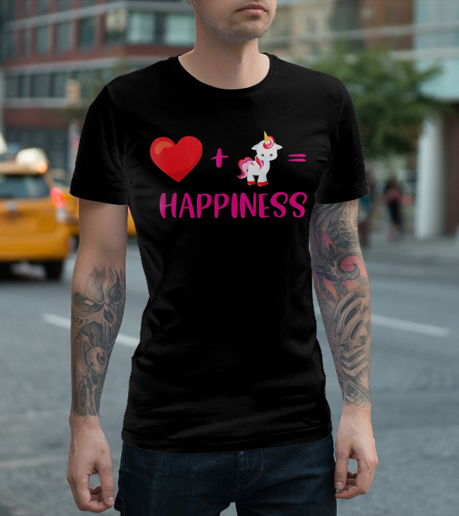 Heart Plus Unicorn Equals Happiness T-Shirt