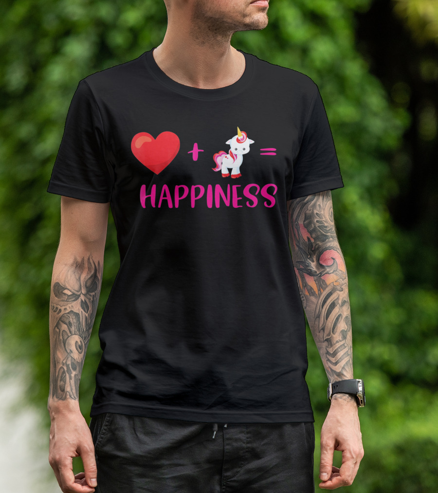 Heart Plus Unicorn Equals Happiness T-Shirt