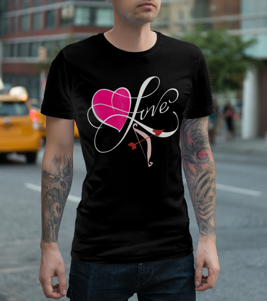 Love Stuck Valentine's Day Heart with Cupid's Arrow T-Shirt