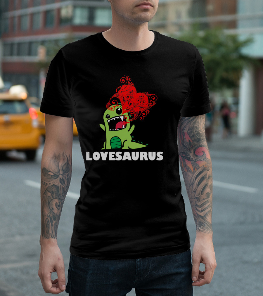 LOVESAURUS Valentines Day Dinosaur Heart T-Shirt