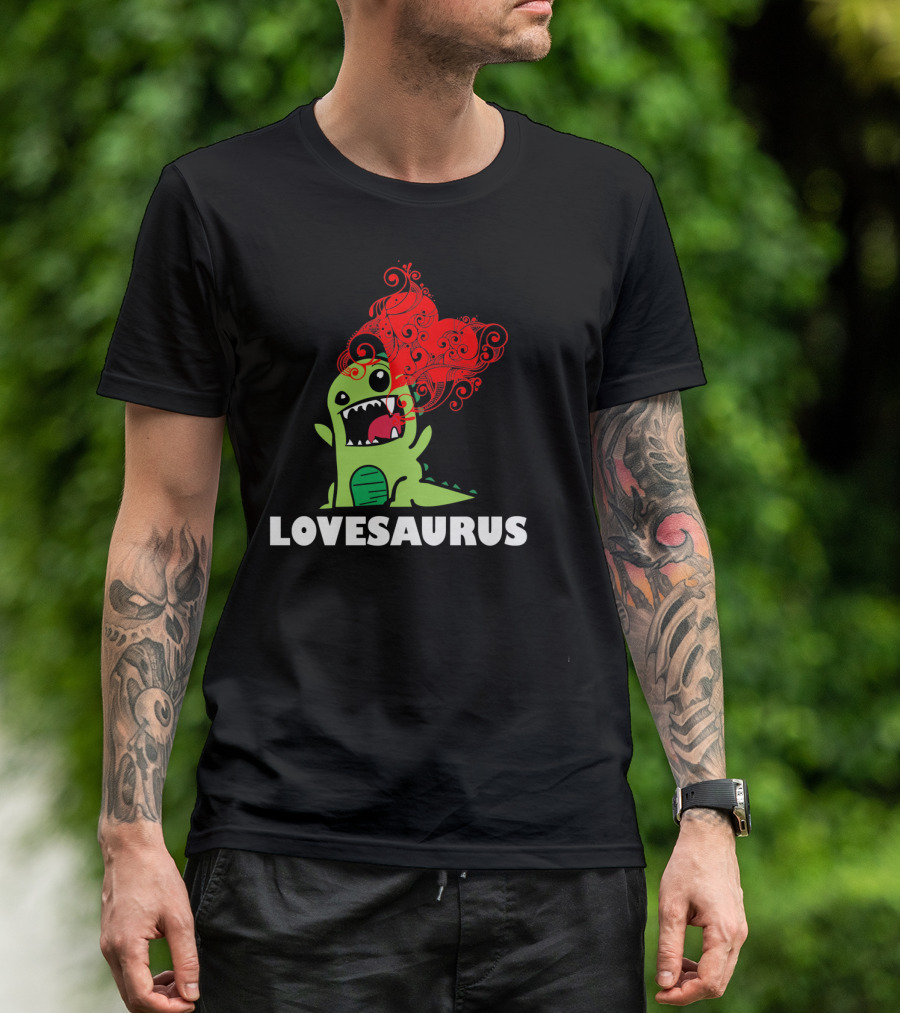 LOVESAURUS Valentines Day Dinosaur Heart T-Shirt