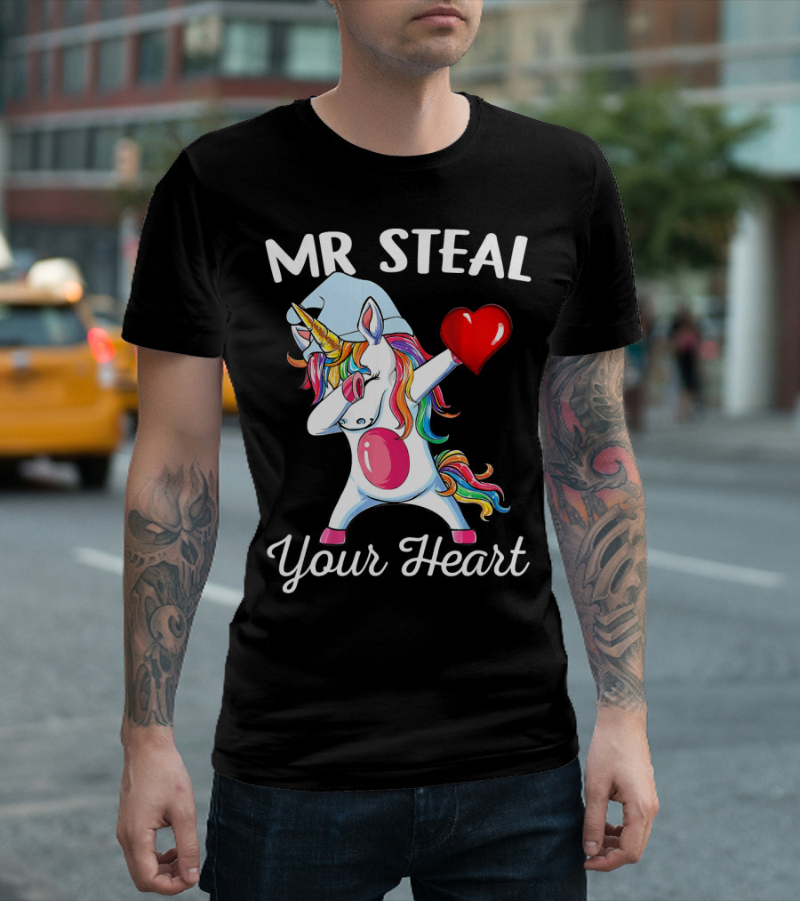 MR Steal Your Heart Dabbing Unicorn T-Shirt