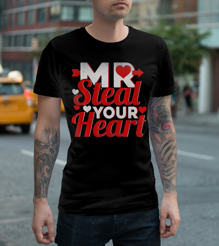 Mr Steal Your Heart Valentines Day Hearts and Arrows T-Shirt