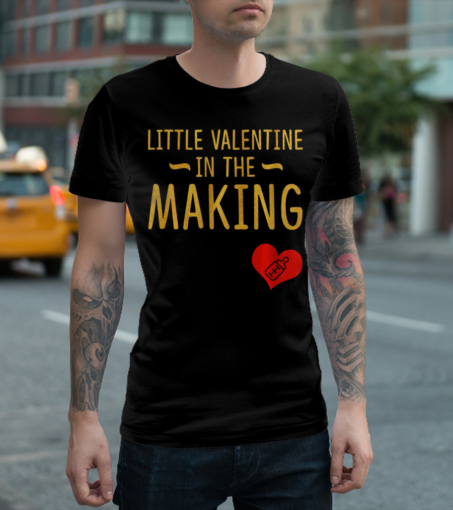Little Valentine in the Making Heartbeat Heart T-Shirt
