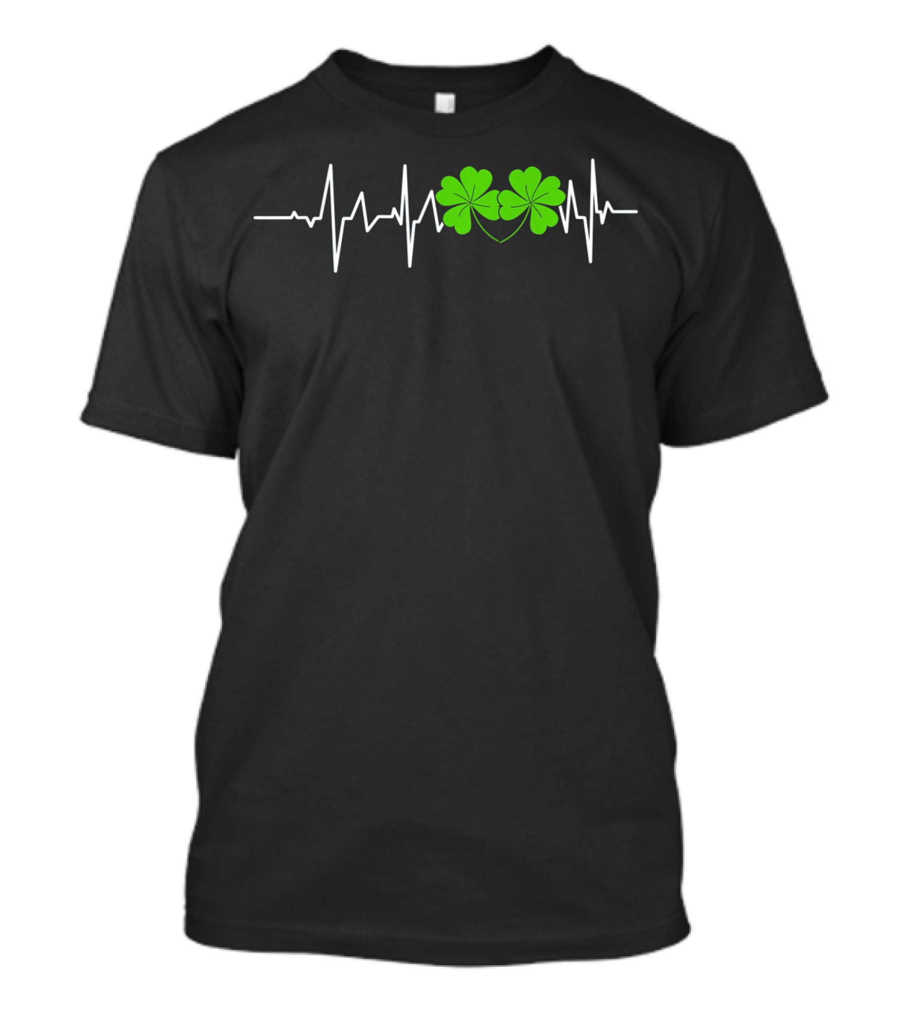 St Patricks Shamrocks Heartbeat Monitor T-Shirt