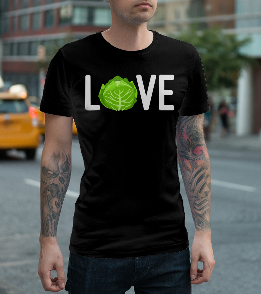 Love Cabbage Eating Clean Vegetarian Food T-Shirt