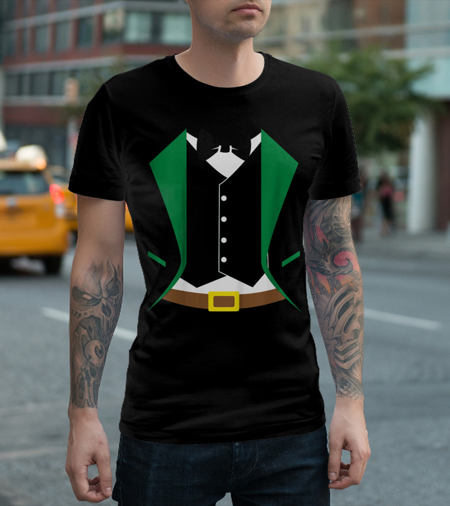 Kids Funny St Patrick's Day Leprechaun Tuxedo Costume T-Shirt