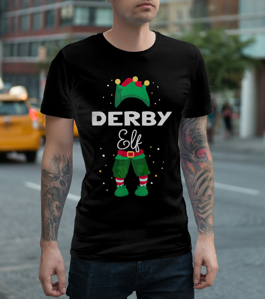 DERBY Elf Christmas Tree Lights T-Shirt