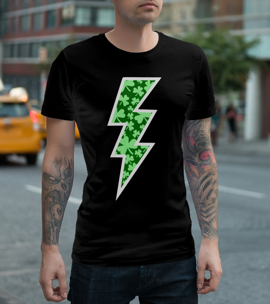 Lucky Irish Clover Lightning Bolt St. Patricks T-Shirt