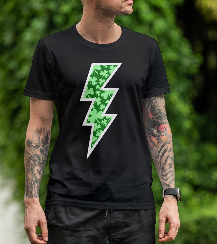 Lucky Irish Clover Lightning Bolt St. Patricks T-Shirt