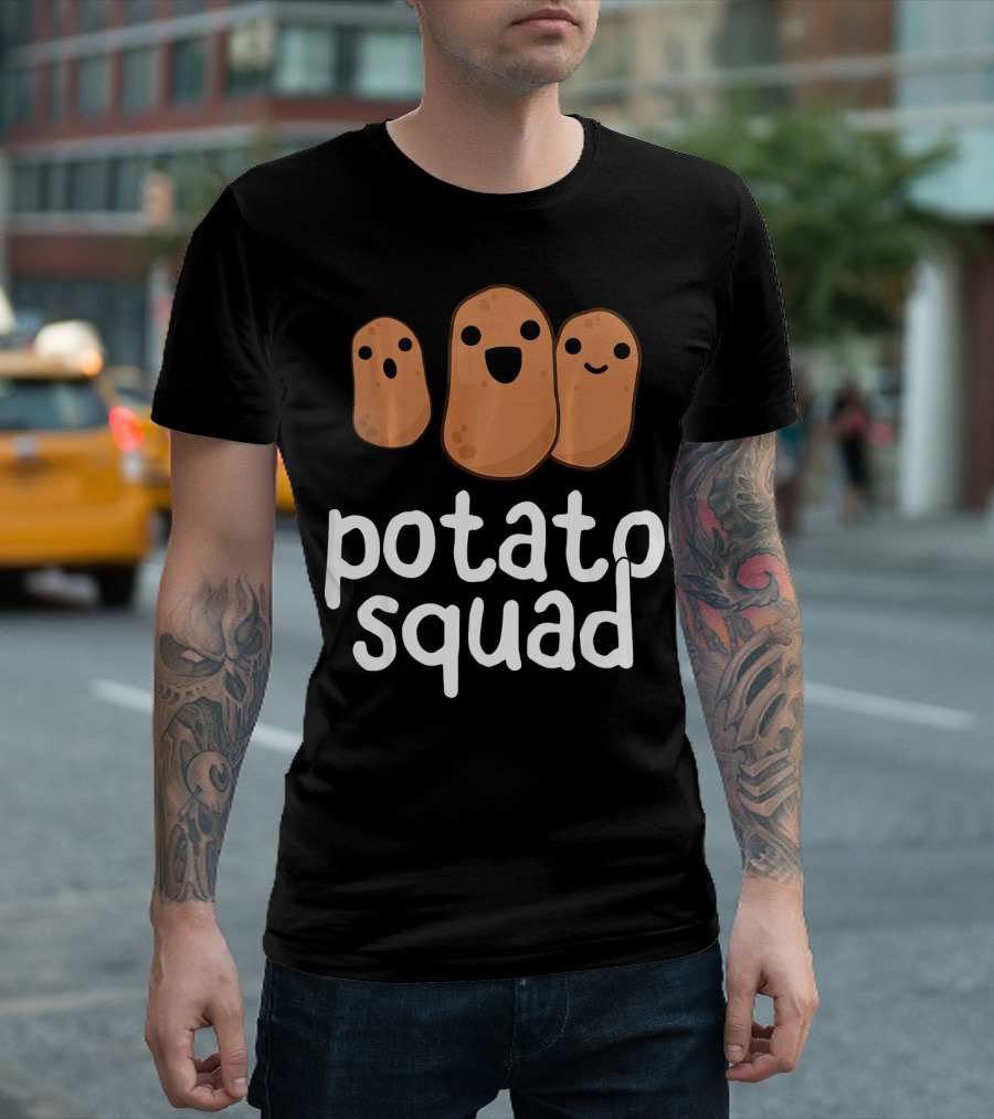 Potato Squad Funny Potato Potat Trio Faces T-Shirt