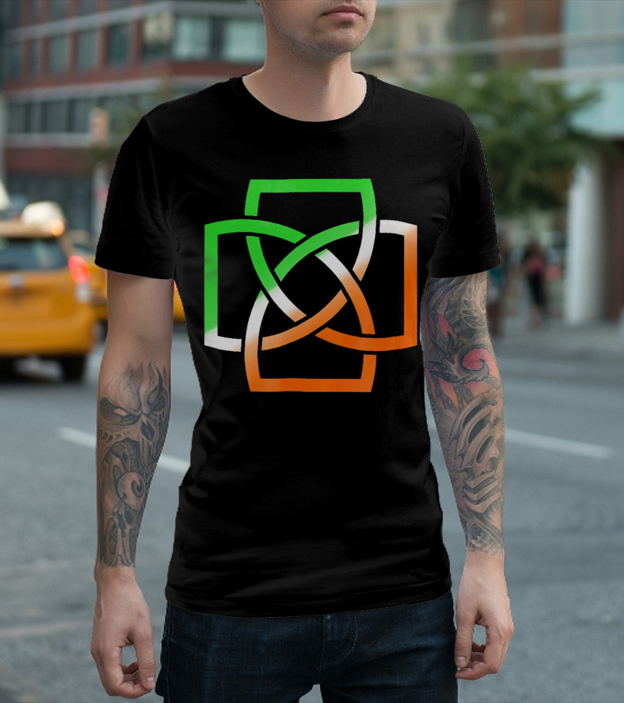 Irish Celtic Knot with Tricolor Flag Elements T-Shirt
