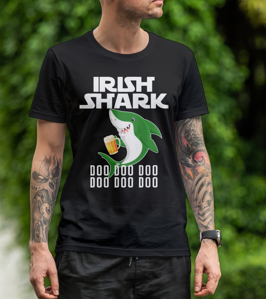 Irish Shark Doo Doo Doo With Beer Mug T-Shirt