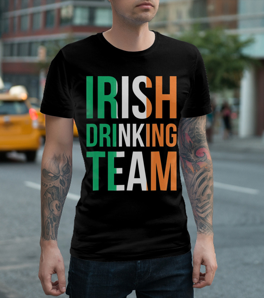 Irish Drinking Team Ireland Green White Orange T-Shirt