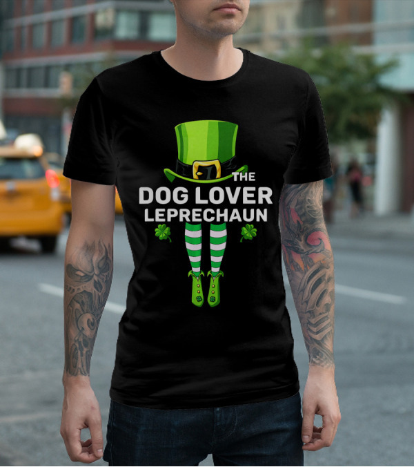 The Dog Lover Leprechaun Costume Match St. Patrick's Day Shamrock Stripes T-Shirt