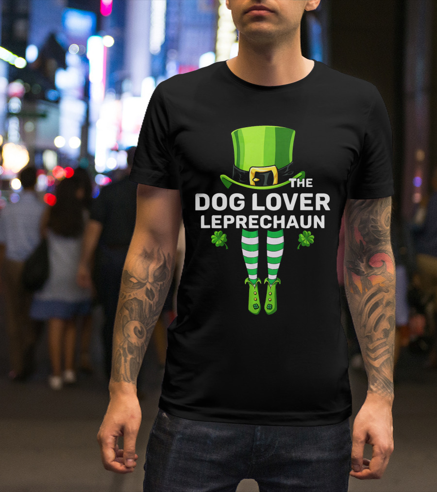The Dog Lover Leprechaun Costume Match St. Patrick's Day Shamrock Stripes T-Shirt