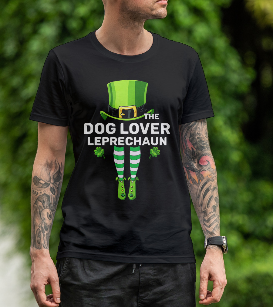The Dog Lover Leprechaun Costume Match St. Patrick's Day Shamrock Stripes T-Shirt