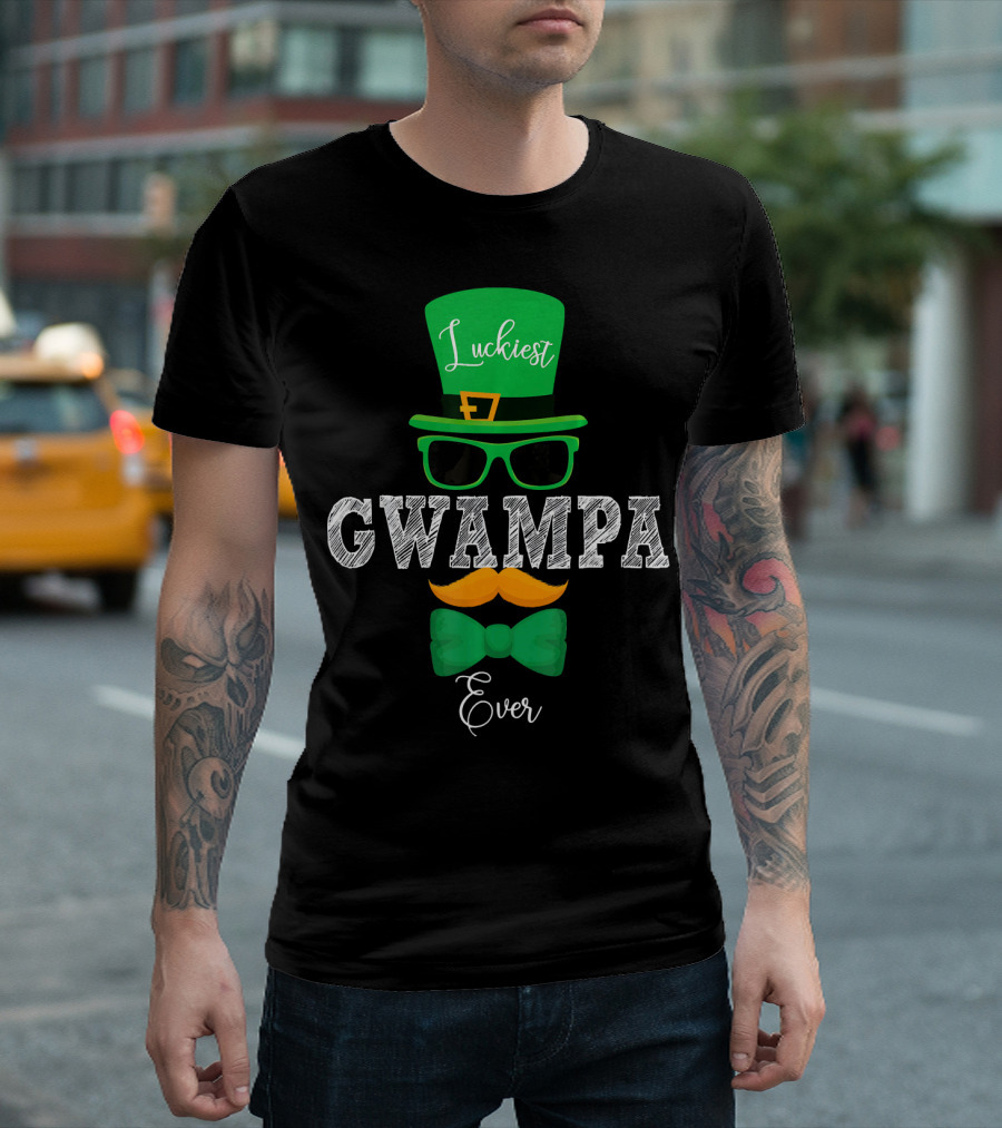 Luckiest Gwampa Ever Leprechaun St Patrick's Day T-Shirt