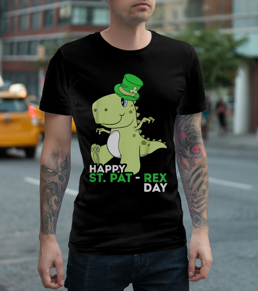 Happy St. Pat Rex Day Kids Girls Boy T-Shirt