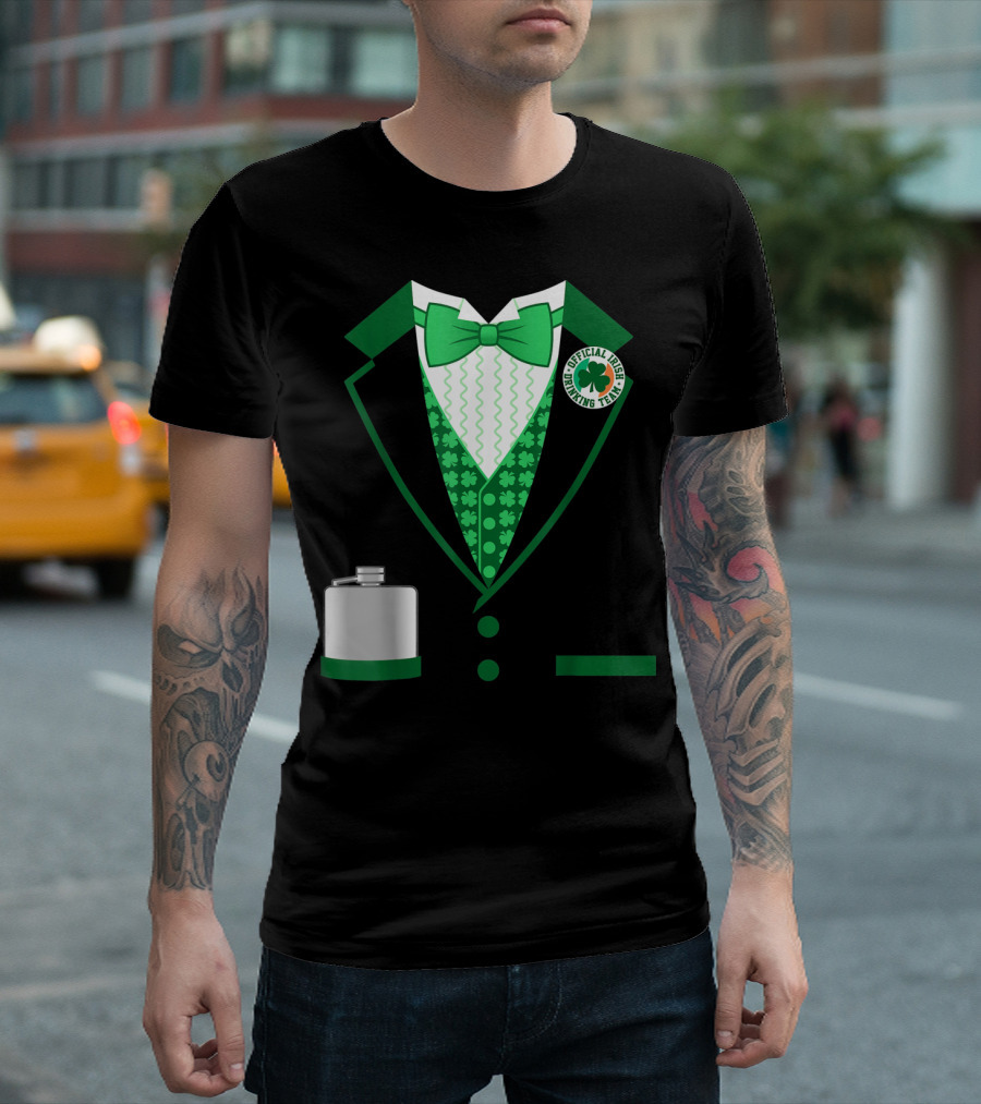 Mens St. Patricks Day Costume Official Irish Drinking Team Funny Iris T-Shirt