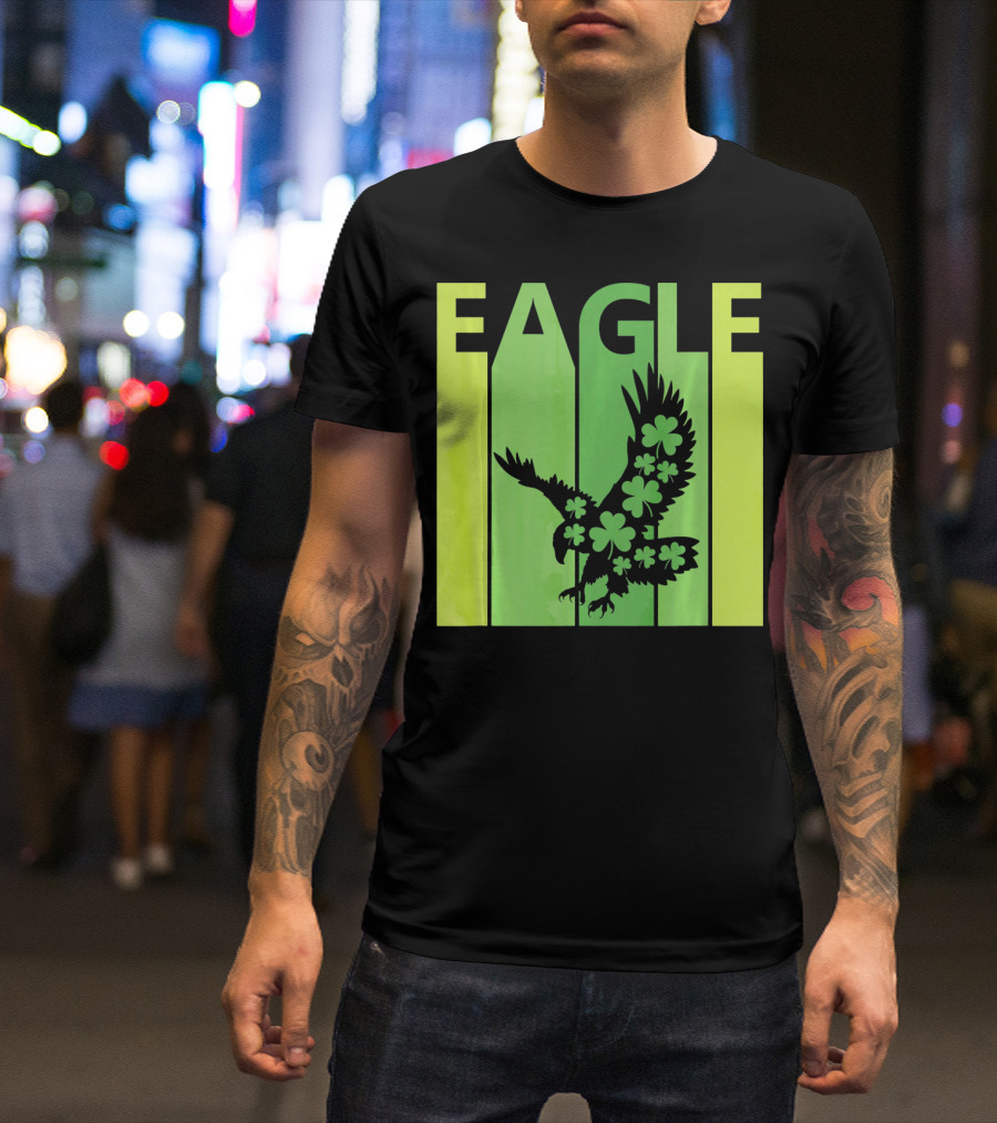 Lucky Irish Shamrock Eagle St Patricks Day T-Shirt