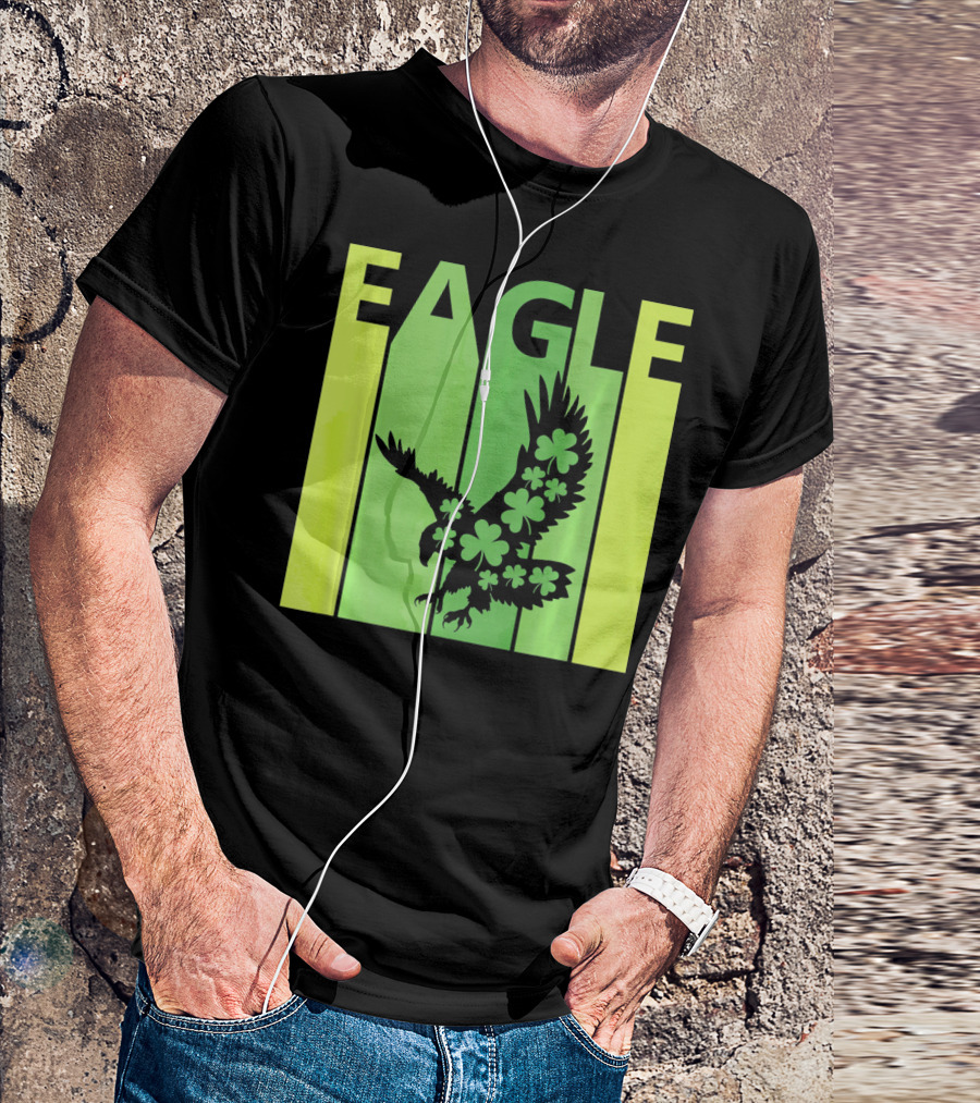 Lucky Irish Shamrock Eagle St Patricks Day T-Shirt
