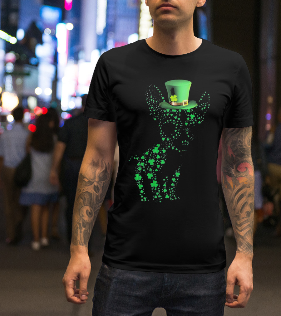 Happy St. Patrick's Day Chihuahua Lucky Shamrock Hat T-Shirt