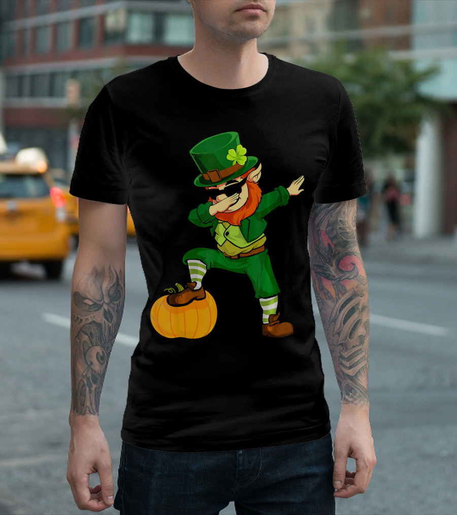 Thanksgiving Leprechaun Dabbing with Pumpkin T-Shirt