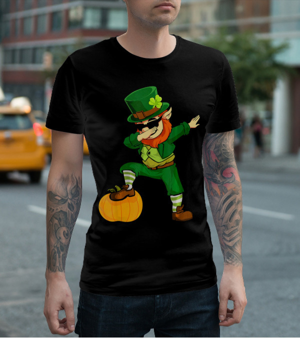 Thanksgiving Leprechaun Dabbing With Pumpkin T-Shirt