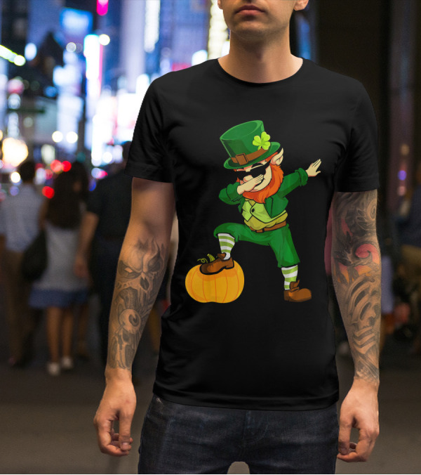 Thanksgiving Leprechaun Dabbing With Pumpkin T-Shirt