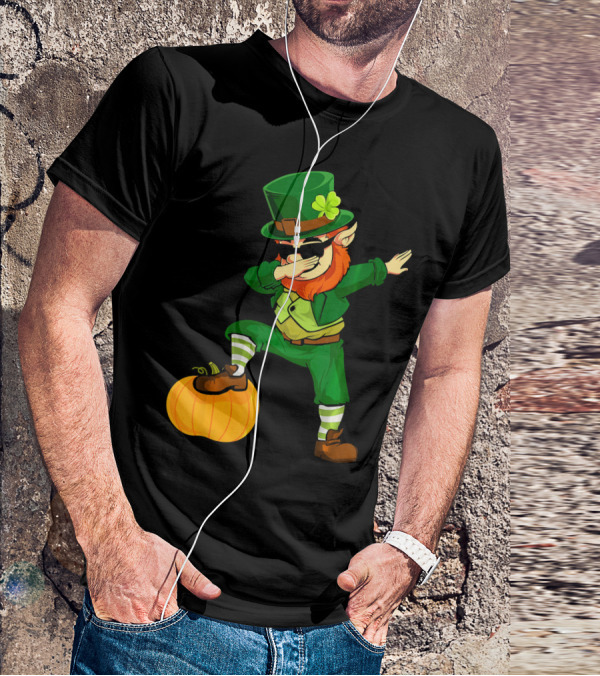 Thanksgiving Leprechaun Dabbing With Pumpkin T-Shirt