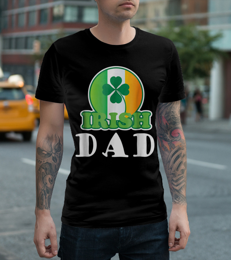 Irish Dad Clover Flag T-Shirt