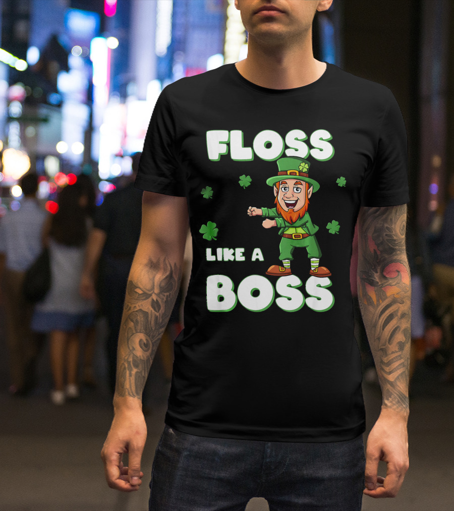 Floss Like A Boss Leprechaun St Patricks Clover Dance T-Shirt