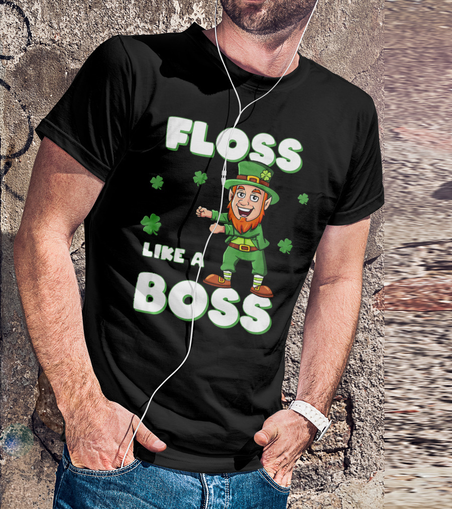 Floss Like A Boss Leprechaun St Patricks Clover Dance T-Shirt